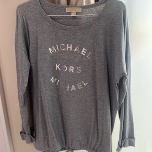 Michael Kors long sleeve gray with metallic silver